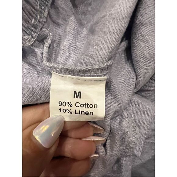 SESERAGI light blue Womens Cotton Linen Shorts Soft Elastic Waist Summer Casual - Picture 4 of 4